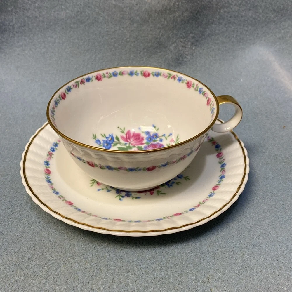 Pink Bernardaud and Co Limoges France Coffee Cup and Saucer